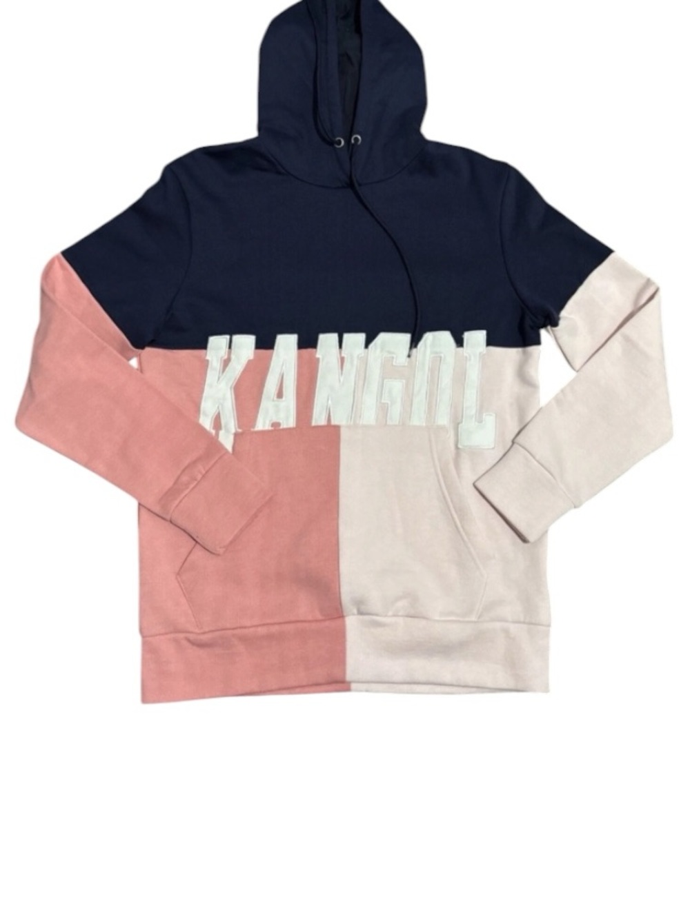 Kangol Navy, Dusty Pink & Light Pink Block Pullover Hoodie XL